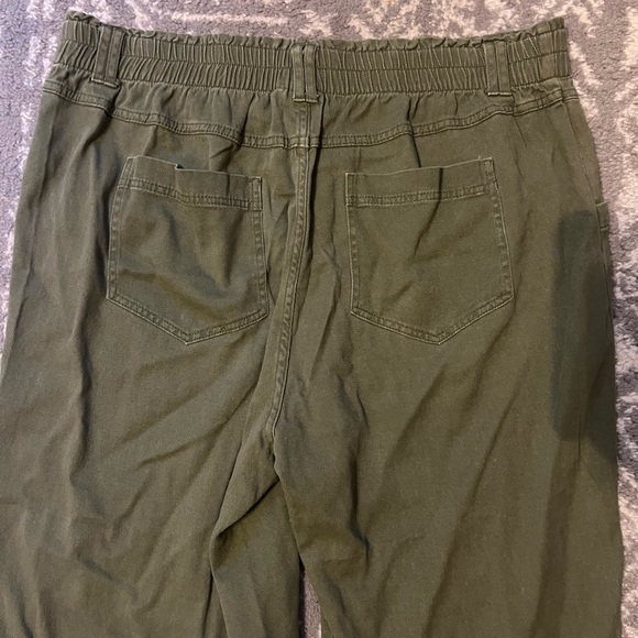 Knox Rose Dark Green Cargo Pants cropped size XXL (SKU K123) elastic waist - Picture 12 of 12